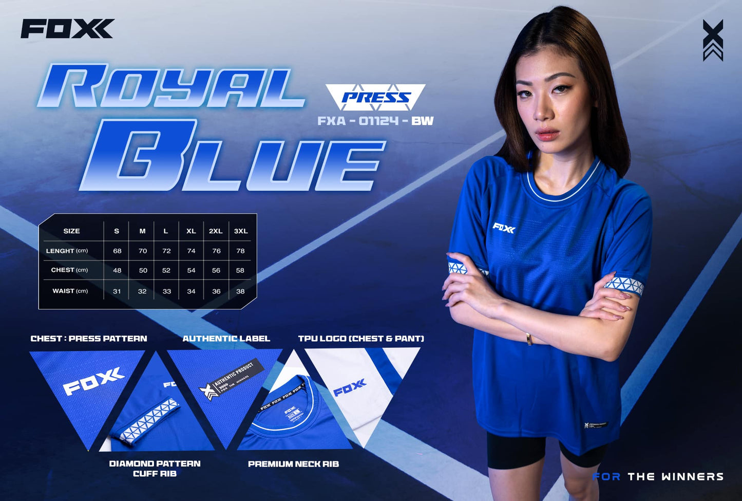 FOXX Press Jersey - Royal Blue (Full Set)