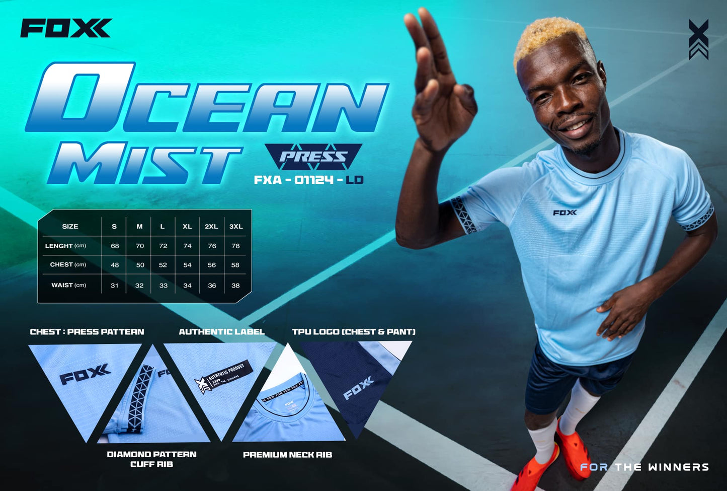 FOXX Press Jersey - Ocean Mist (Full Set)