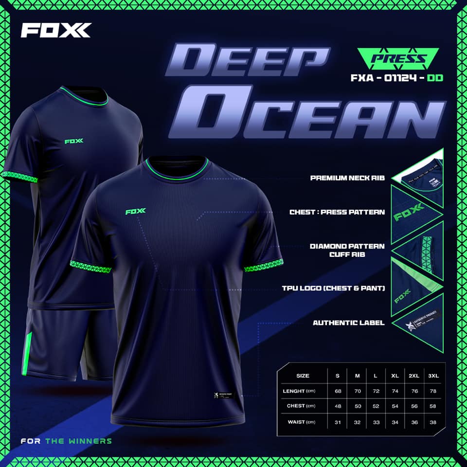 FOXX Press Jersey - Deep Ocean (Full Set)