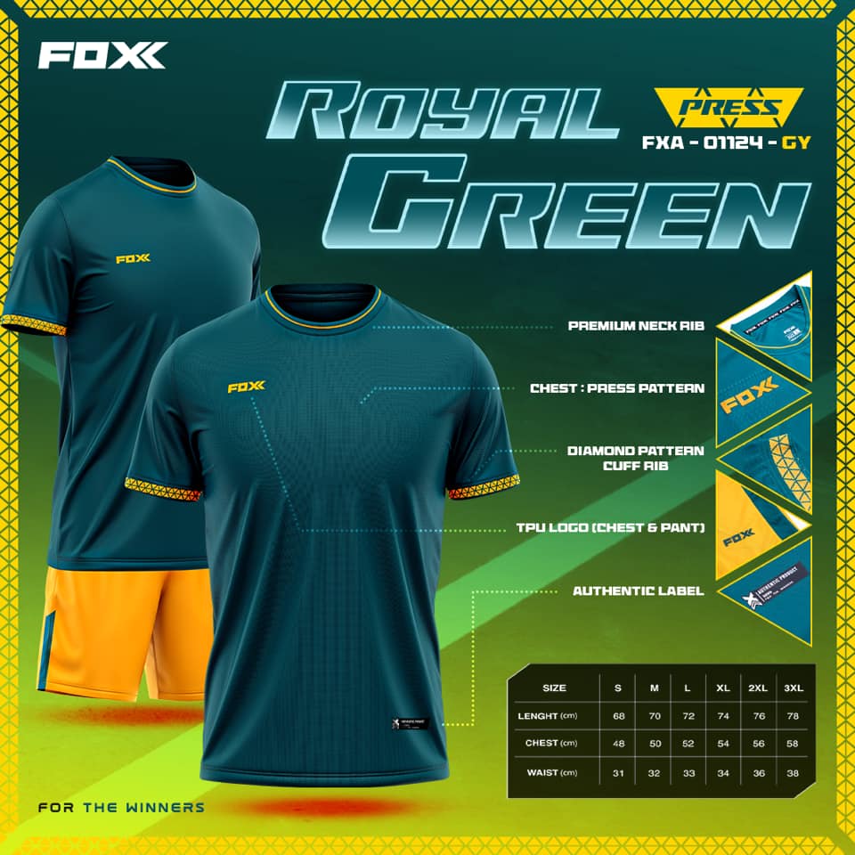 FOXX Press Jersey - Royal Green (Full Set)