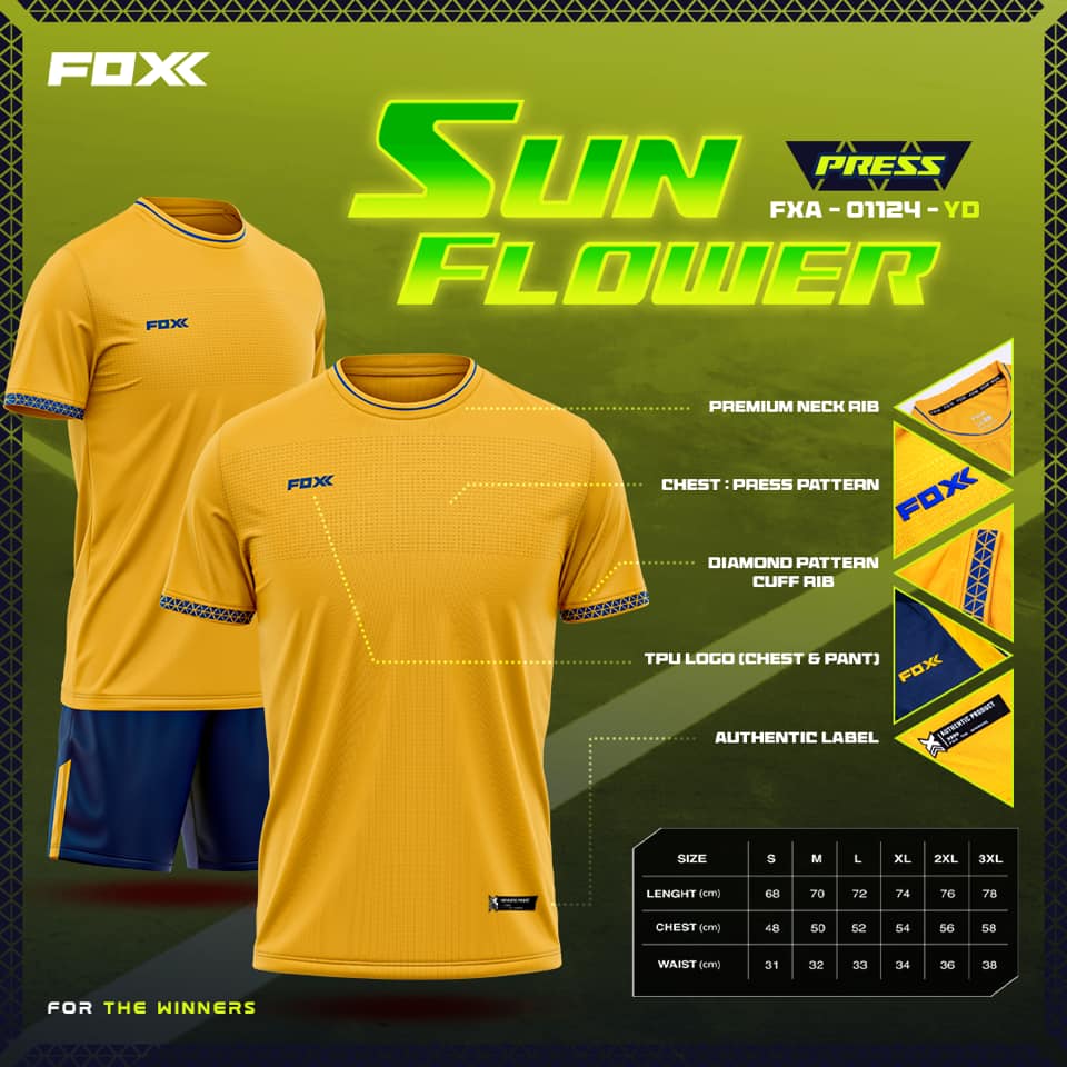 FOXX Press Jersey - Sunflower (Full Set)