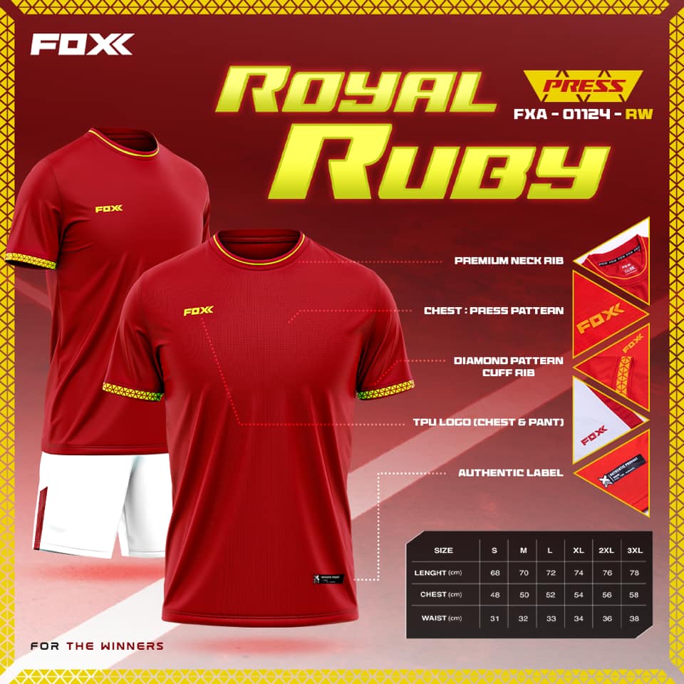 FOXX Press Jersey - Royal Ruby (Full Set)
